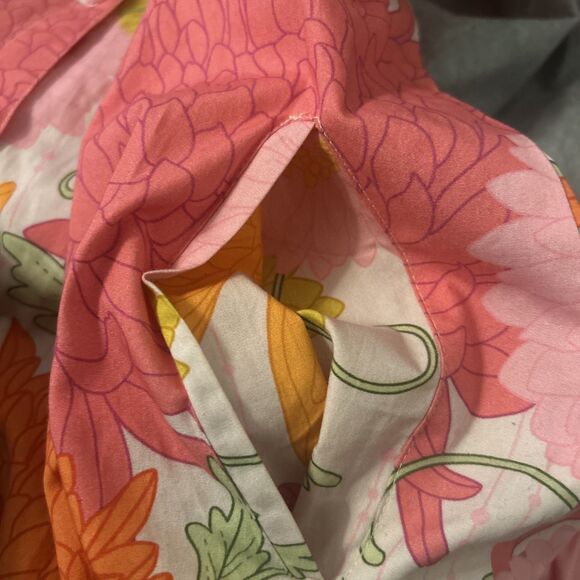 Maude Vivante 100% Cotton Floral Shirt Dress Tiered Ruffle Hem Women’s Medium - Picture 8 of 9